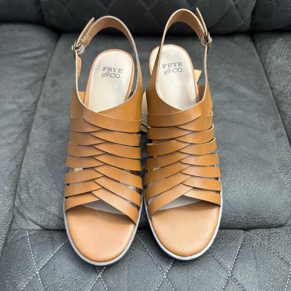 Frye and Company Galia Solid Tan Size 8 M Strappy Heeled Sandals - Picture 8 of 16
